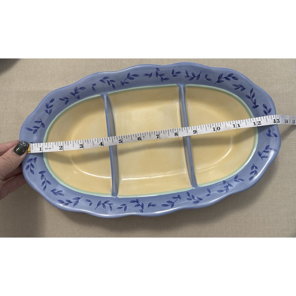 Vintage Pfaltzgraff Summer Breeze 13" Divided Rectangular Relish Tray Retired - Picture 4 of 5